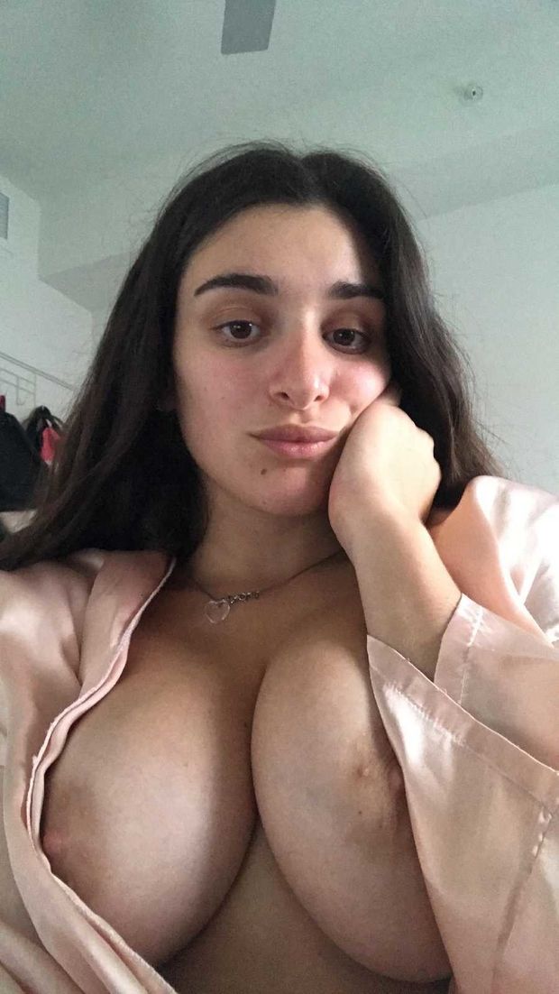 Brunette tits selfie