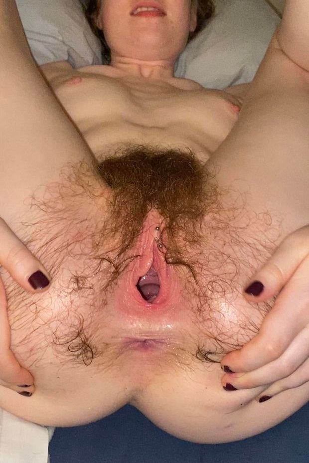 Hairy pussy open for business