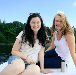 cute friends on the water