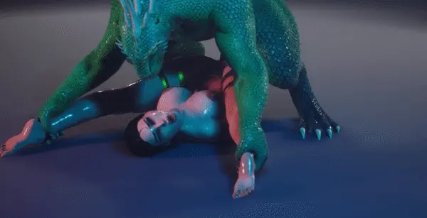 Big Ass Slut rough fucking with Lizardman #2