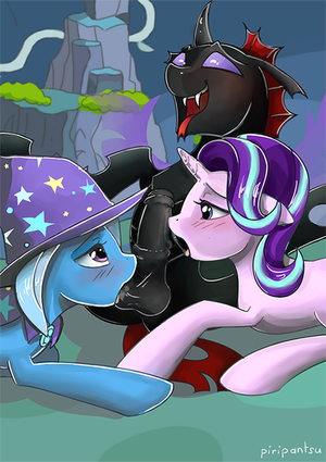 Pony sucks changerling cock