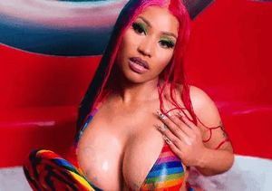 nicki minaj embraces her cleavage