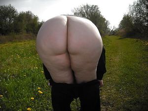 Wife’s fat ass out in nature