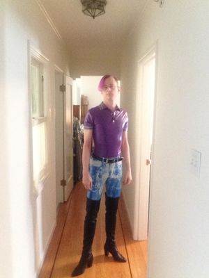 purple latex and boots