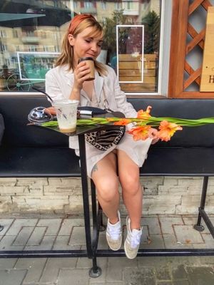 Just look how shy she is to flash it