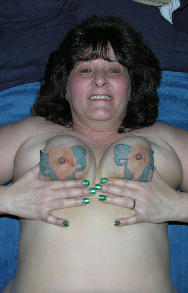 My wife Tammy tattooed tits