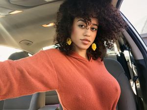 Stormi Maya and her hard nipples showing through her sweater