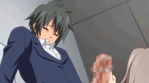 She strokes a huge load out of him