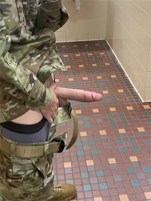 Military stud with big tool ready to blow down your troath