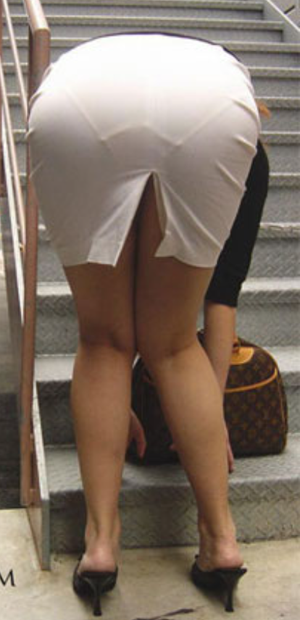 Milf bending over in skirt