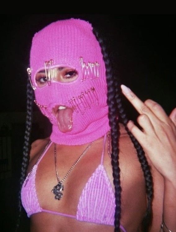 Camilas pink ski mask