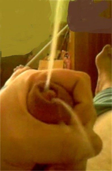 Mmmmm, huge double squirts of uncut cum. One on face one in mouth!