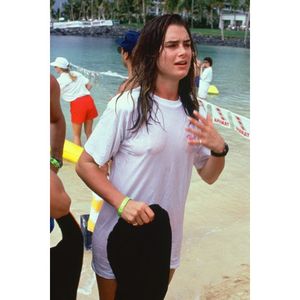 Brooke Shields showing off her famous tiny titties