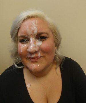 Old fat bbw whore with cum all over fat ugly face
