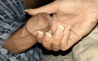 Thick load seeps out as she plays
