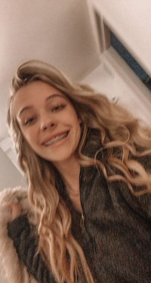 cute blonde teen braces smile