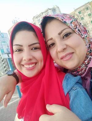 Cute arab teen with her auntie