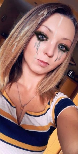 Sexy blonde with cumface