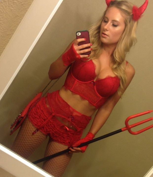 Hot blonde devil