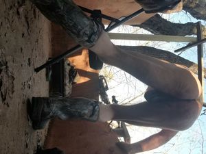 Ass and balls in thong hunting