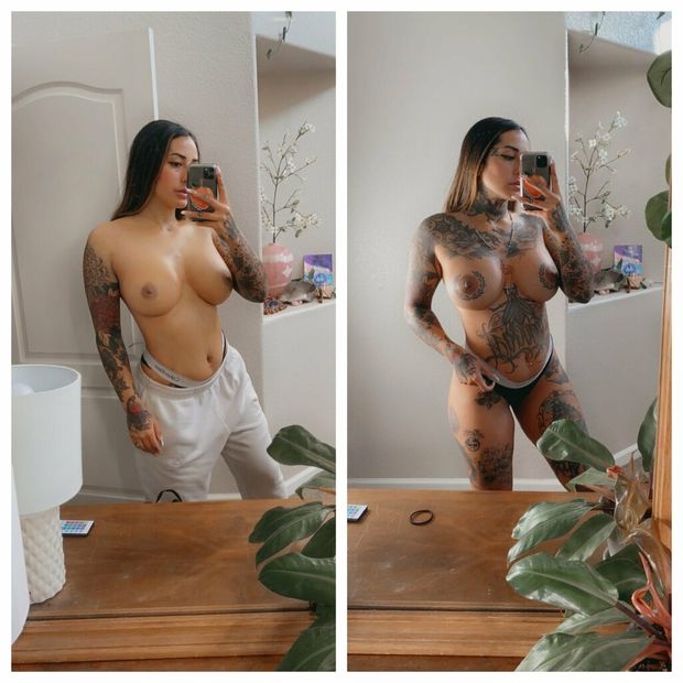 Before and after ink
