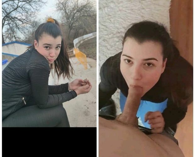 before and after blowjob