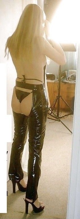 Sexy chaps and thong