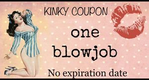 Coupon for a blowjob