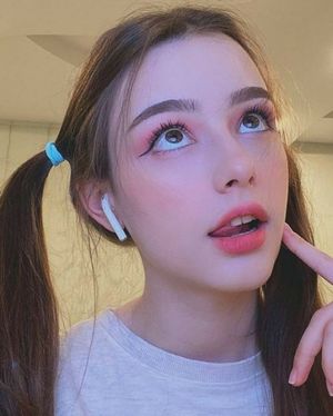 Pigtails brunette hair