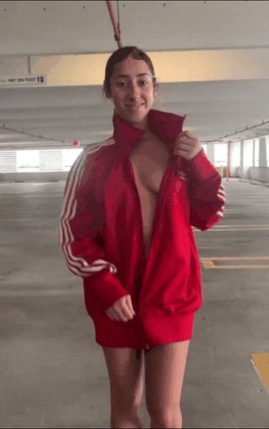 Kira Perez showing her titties in the parking lot