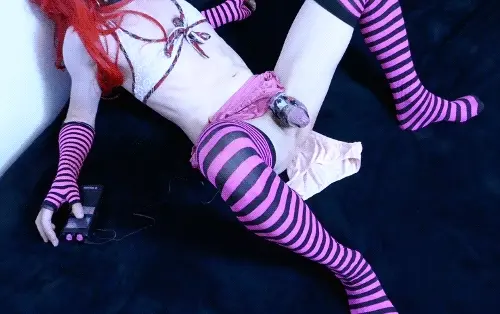 sexy caged sissy