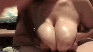 Sexy brunette titjob