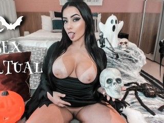 halloween morticia addams cosplay virtual interactive pov sex, ahegao, feet