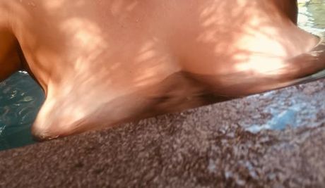 I’ll meet you in the pool… I’m alone in this tropical paradise… let’s fuck all over this house and pool