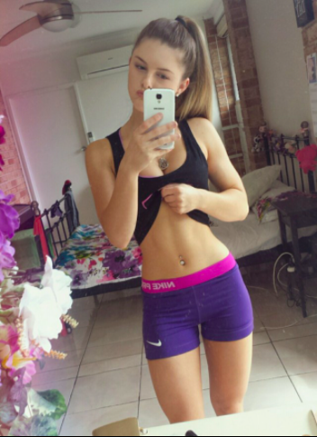 cute sporty teen selfie