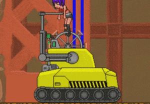 Sae gets humped by a giant robot cleaner and she climax 3/3