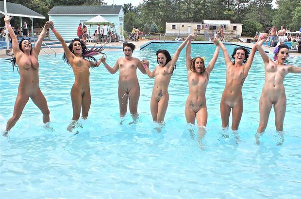 Skinny dipping with friends