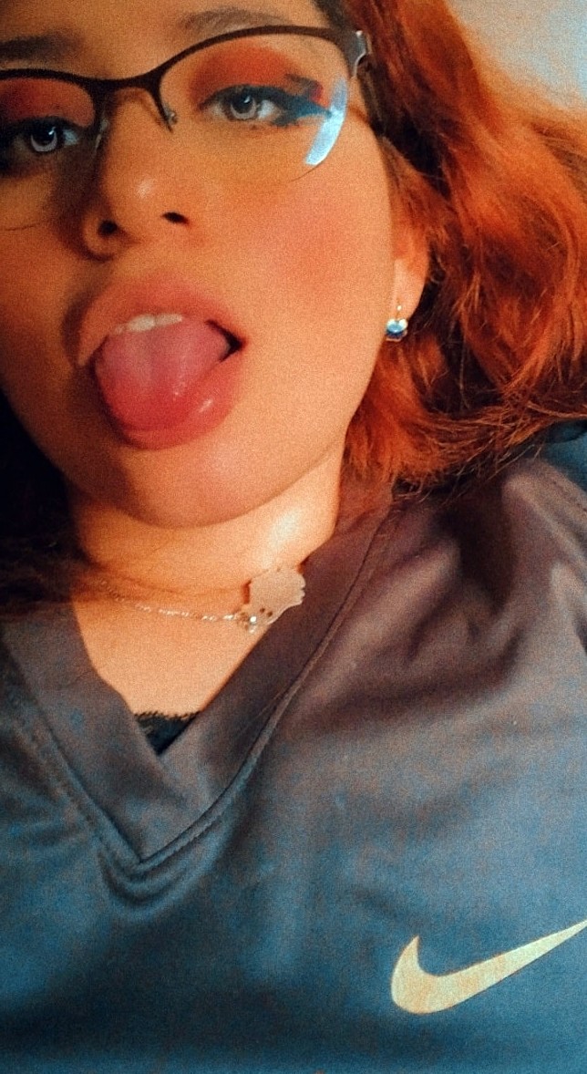 Seductive expression that tongue needs my milk