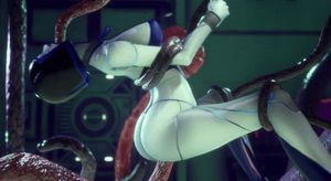 Robo Hot Chick hard fucked by a Tentacle MOnster