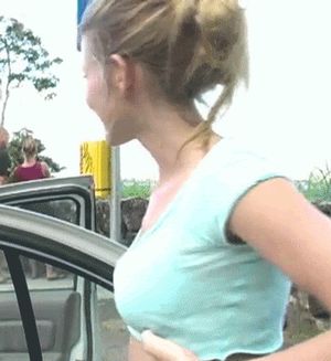 Teen flashing nice tits