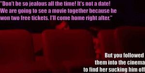 i followed her and found her blowing him in the back row