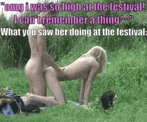 We were at a festival, my wife was high and horny, so she dissappeared. I found her like this