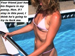 Your friend fingers your wife in the pool