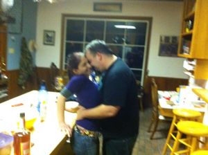 Catching my daughter with her daddy in the kitchen