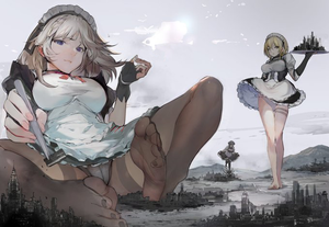 Giantess maids ready to serve!