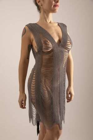open-back-chain-dress-steel