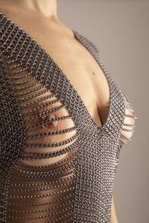 open-back-chain-dress-steel