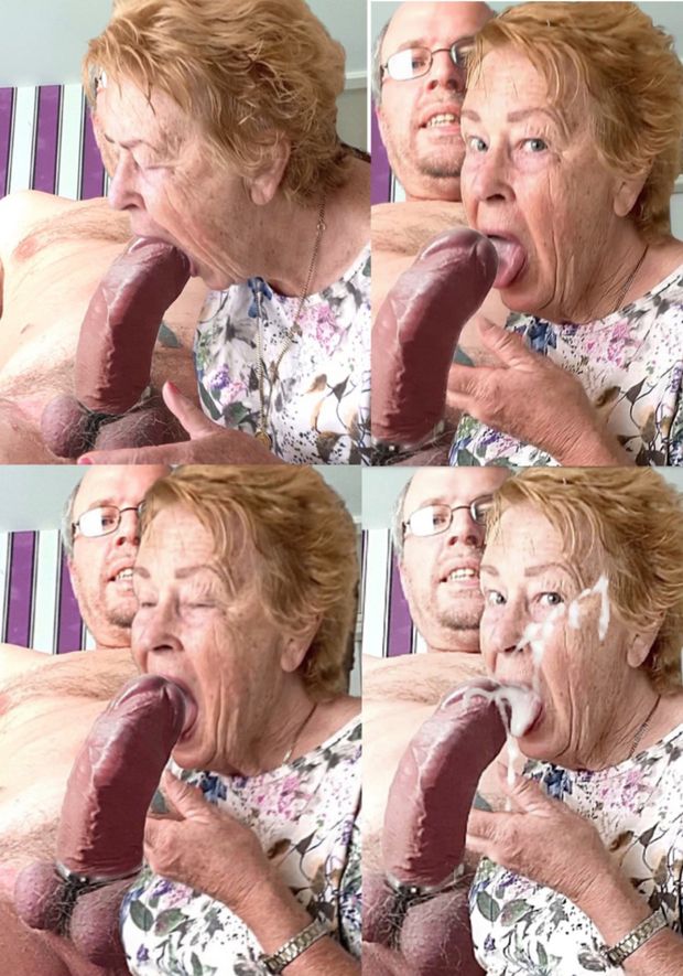 Cathy BBW CockSucker Granny Loves Sucking off Neighbours Cock And Swallowing His Spunk Cum Load