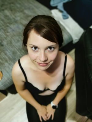 She got on her knees and said "I am too cute to cum on". I disagreed.