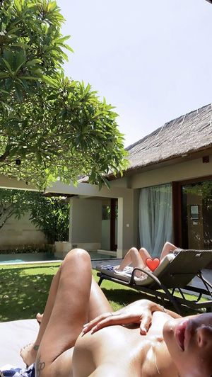 Liz Cambage sunbathing